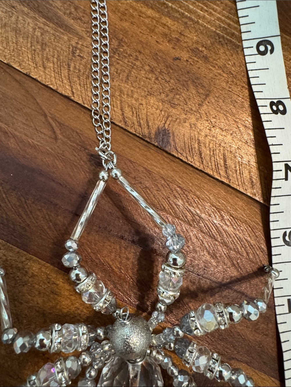 Handmade Crystal Spider Suncatcher in Silver Tone - Picture 5 of 5
